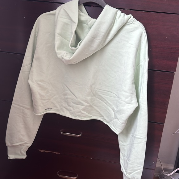 Pangaia organic cotton cropped hoodie moss green new with tags XS - Picture 3 of 3